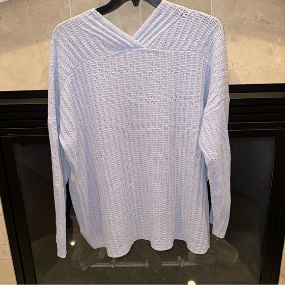 JJill pale blue chenille v neck sweater size XL Tall - Picture 4 of 7
